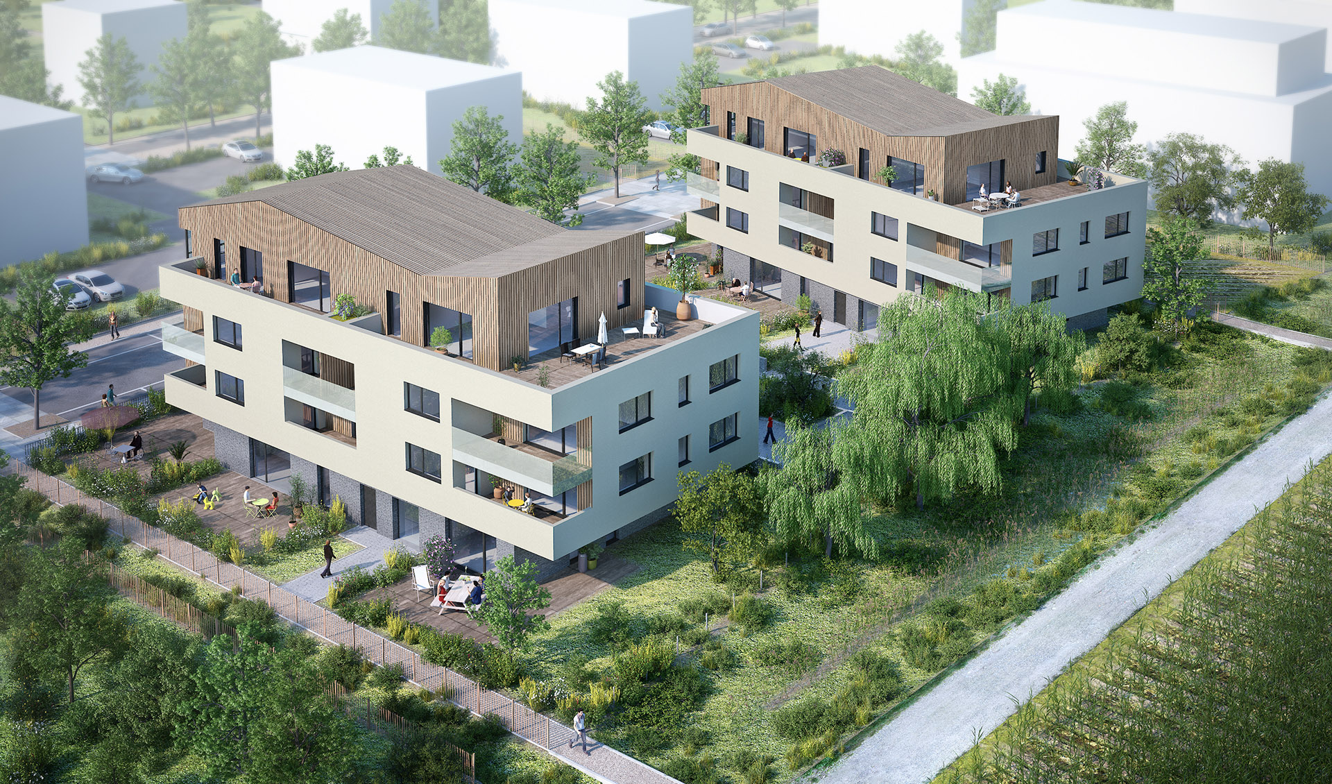 vue aérienne logement mittelhausbergen